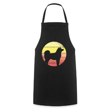 Shiba Inu - Cooking Apron - black - Front - AI Model Male 185 dark (185cm)