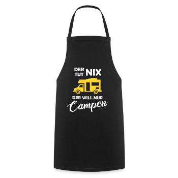 Campen Wohnmobil Camper Camping Männer Geschenk - Kochschürze - Schwarz - Vorne - AI Model Male 185 dark (185cm)