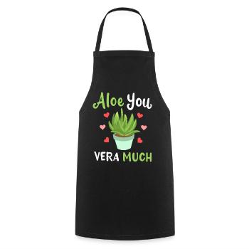 Aloe Vera Succulents - Cooking Apron - black - Front - AI Model Male 185 dark (185cm)