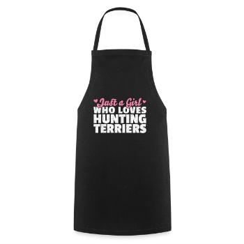 Girl the German Jagdterrier loves saying - Cooking Apron - black - Front - AI Model Male 185 dark (185cm)