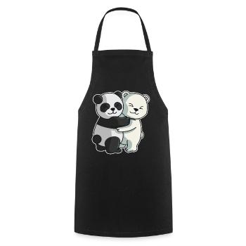 Panda Eisbär Liebe niedliche Tiere knuddeln - Kochschürze - Schwarz - Vorne - AI Model Male 185 dark (185cm)