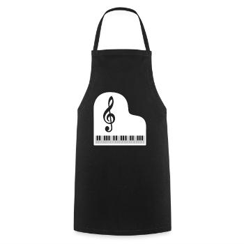 Piano Grand Piano Clef - Piano Pianist - Cooking Apron - black - Front - AI Model Male 185 dark (185cm)