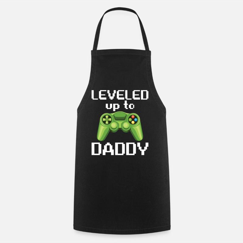 Leveled Up To Daddy Baby Matching - Kochschürze - Schwarz