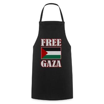 Palestine Flag, Free Palestine, Free Gaza, Gaza - Cooking Apron - black - Front - AI Model Male 185 dark (185cm)