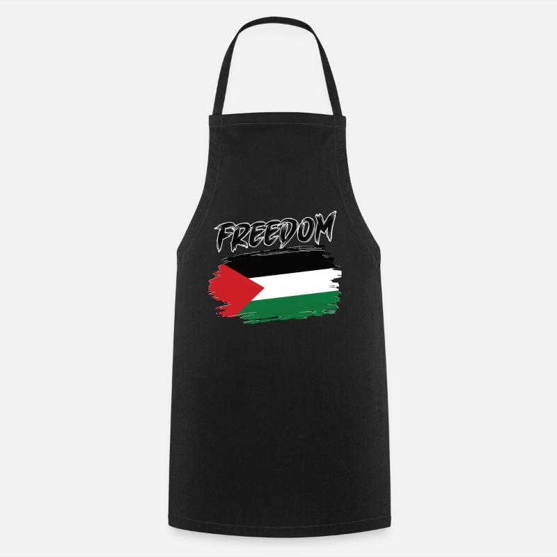 Palestine Drapeau pour les Palestiniens - Tablier de cuisine - noir