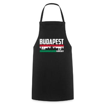 Budapest skyline Hungary hometown - Cooking Apron - black - Front - AI Model Male 185 dark (185cm)