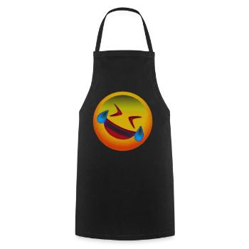 Visage rieur - Tablier de cuisine - noir - Devant - AI Model Male 185 dark (185cm)