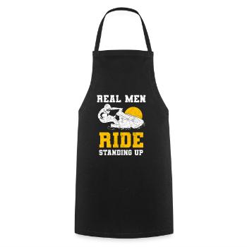 Real Men Ride Standing Up Jet Ski - Kochschürze - Schwarz - Vorne - AI Model Male 185 dark (185cm)