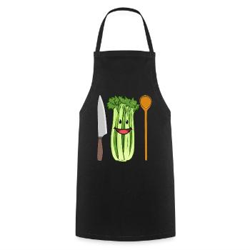 Céleri Légumes céleri à la scie - Tablier de cuisine - noir - Devant - AI Model Male 185 dark (185cm)