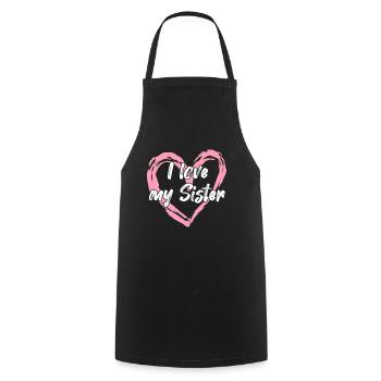 I love my sister - Cooking Apron - black - Front - AI Model Male 185 dark (185cm)