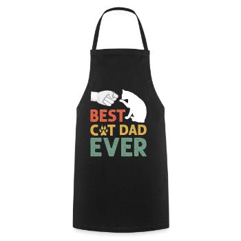 Best Cat Dad Ever, Cat Daddy Gift - Tablier de cuisine - noir - Devant - AI Model Male 185 dark (185cm)