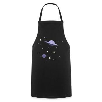 UFO im All - Kochschürze - Schwarz - Vorne - AI Model Male 185 dark (185cm)