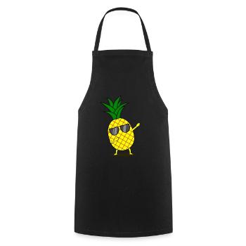 Dabbing yellow pineapple dab funny dancing fruit - Cooking Apron - black - Front - AI Model Male 185 dark (185cm)