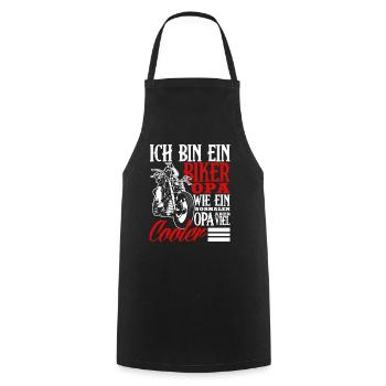 Motorrad Opa Geschenk - Kochschürze - Schwarz - Vorne - AI Model Male 185 dark (185cm)