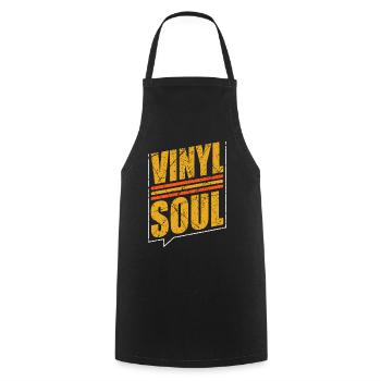 Vinyl Soul Retro Plattenspieler - Kochschürze - Schwarz - Vorne - AI Model Male 185 dark (185cm)