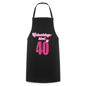 40. Geburtstag 40 Jahre 40er Geburtstagskind - Kochschürze - Schwarz - Vorne - AI Model Male 185 dark (185cm)