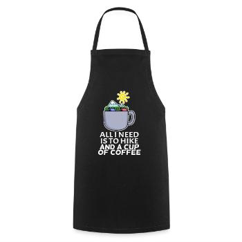 Coffee Mountain Mountains Hiking - Cooking Apron - black - Front - AI Model Male 185 dark (185cm)