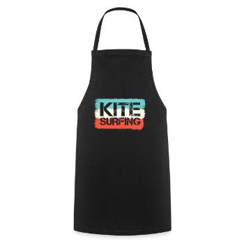 Kite Surf Retro - Tablier de cuisine - noir - Devant - AI Model Male 185 dark (185cm)