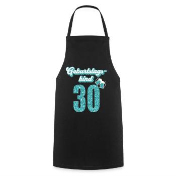 30. Geburtstag 30 Jahre 30er Geburtstagskind - Kochschürze - Schwarz - Vorne - AI Model Male 185 dark (185cm)