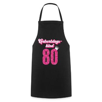 80. Geburtstag 80 Jahre 80er Geburtstagskind - Kochschürze - Schwarz - Vorne - AI Model Male 185 dark (185cm)