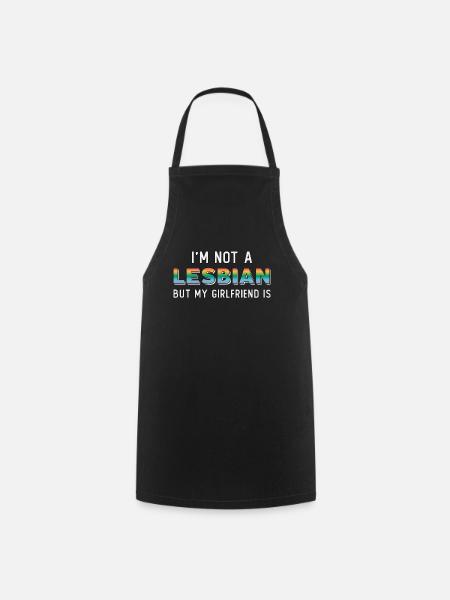Lesbian Rainbow LGBT Lesbian Lesbian Gift - Cooking Apron - black