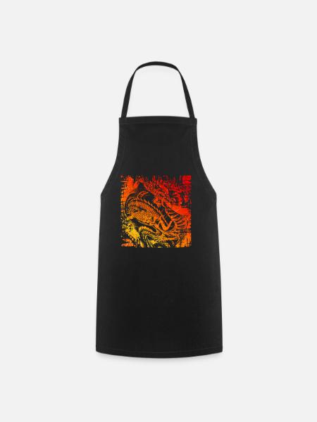 Chinese Japanese Dragon Mythical Creature - Cooking Apron - black