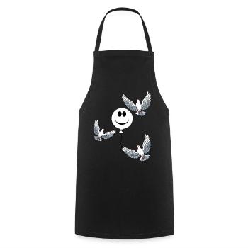 Heavenly Balloon Doves of Peace Doves Peace - Cooking Apron - black - Front - AI Model Male 185 dark (185cm)