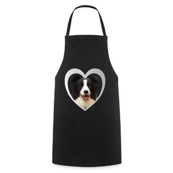 I Love my Border Collie - Heart Dog - Collie - Cooking Apron - black - Front - AI Model Male 185 dark (185cm)
