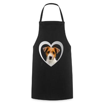 I Love my Jack Russel Terrier - Herz Hund Terrier - Kochschürze - Schwarz - Vorne - AI Model Male 185 dark (185cm)