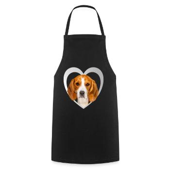 I Love My Beagle - HerzDesign - Beagle - Kochschürze - Schwarz - Vorne - AI Model Male 185 dark (185cm)
