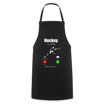 hockey - Cooking Apron - black - Front - AI Model Male 185 dark (185cm)