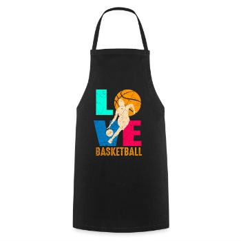 Basketballspieler Basketball Mädchen - Kochschürze - Schwarz - Vorne - AI Model Male 185 dark (185cm)