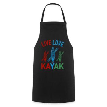 Live Love Kayak Kayaking Kayaking Canoe Kayak - Cooking Apron - black - Front - AI Model Male 185 dark (185cm)