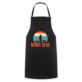 Mama Bear Muttertag - Kochschürze - Schwarz - Vorne - AI Model Male 185 dark (185cm)