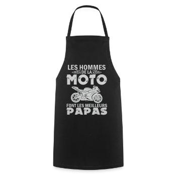 Les hommes de la moto font les meilleurs papas - Tablier de cuisine - noir - Devant - AI Model Male 185 dark (185cm)