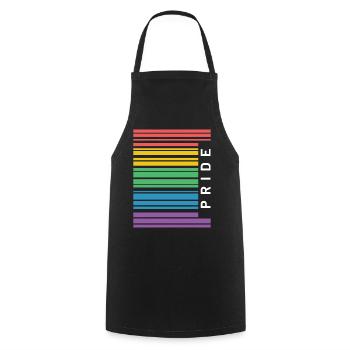 CSD Pride Gay Rainbow Regenbogen Geschenkidee - Kochschürze - Schwarz - Vorne - AI Model Male 185 dark (185cm)