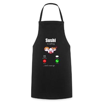 sushi - Cooking Apron - black - Front - AI Model Male 185 dark (185cm)