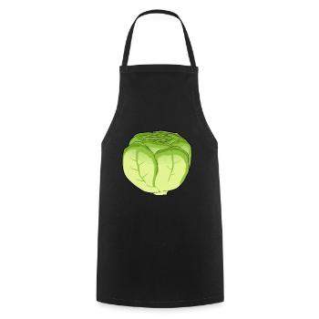 Eisbergsalat Salat Kohl Kohlkopf Gemüse Küche - Kochschürze - Schwarz - Vorne - AI Model Male 185 dark (185cm)