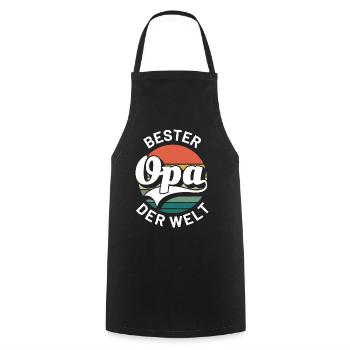 Bester Opa der Welt | Retro Vintage - Kochschürze - Schwarz - Vorne - AI Model Male 185 dark (185cm)
