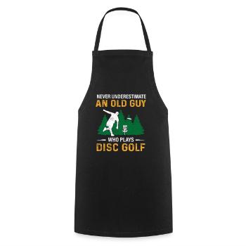Disc Golf Dad Gift - Cooking Apron - black - Front - AI Model Male 185 dark (185cm)