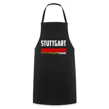 Stuttgart Deutschland - Kochschürze - Schwarz - Vorne - AI Model Male 185 dark (185cm)