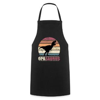 PapySaurus dinosaure Grandpa Saurus - Tablier de cuisine - noir - Devant - AI Model Male 185 dark (185cm)