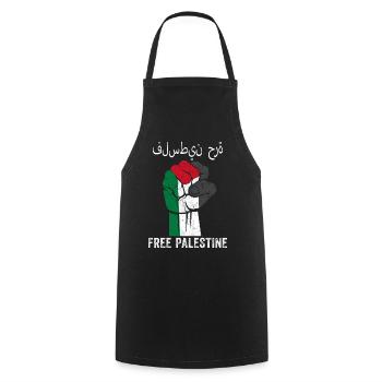 Free Palestine Support Free Palestine Flag - Cooking Apron - black - Front - AI Model Male 185 dark (185cm)