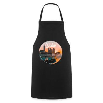 Dubai Sonnenuntergang Skyline Boot - Kochschürze - Schwarz - Vorne - AI Model Male 185 dark (185cm)