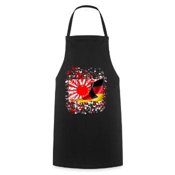 Freundschaft Japan aufgehende Sonne Deutsch Flagge - Kochschürze - Schwarz - Vorne - AI Model Male 185 dark (185cm)