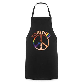 Human Rights Together Peace Sign - Kochschürze - Schwarz - Vorne - AI Model Male 185 dark (185cm)
