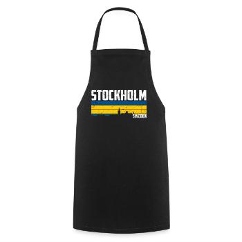 Stockholm Skyline - Kochschürze - Schwarz - Vorne - AI Model Male 185 dark (185cm)