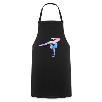Gymnastin Gymnastik Turnen Geschenk Damen Aquarell - Kochschürze - Schwarz - Vorne - AI Model Male 185 dark (185cm)