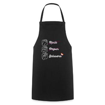 LGBTQ Lesbisch Schere Stein Papier Geschenk - Kochschürze - Schwarz - Vorne - AI Model Male 185 dark (185cm)