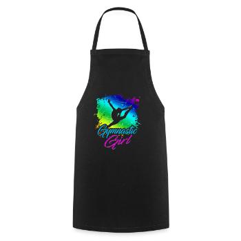 Gymnastique filles - Tablier de cuisine - noir - Devant - AI Model Male 185 dark (185cm)